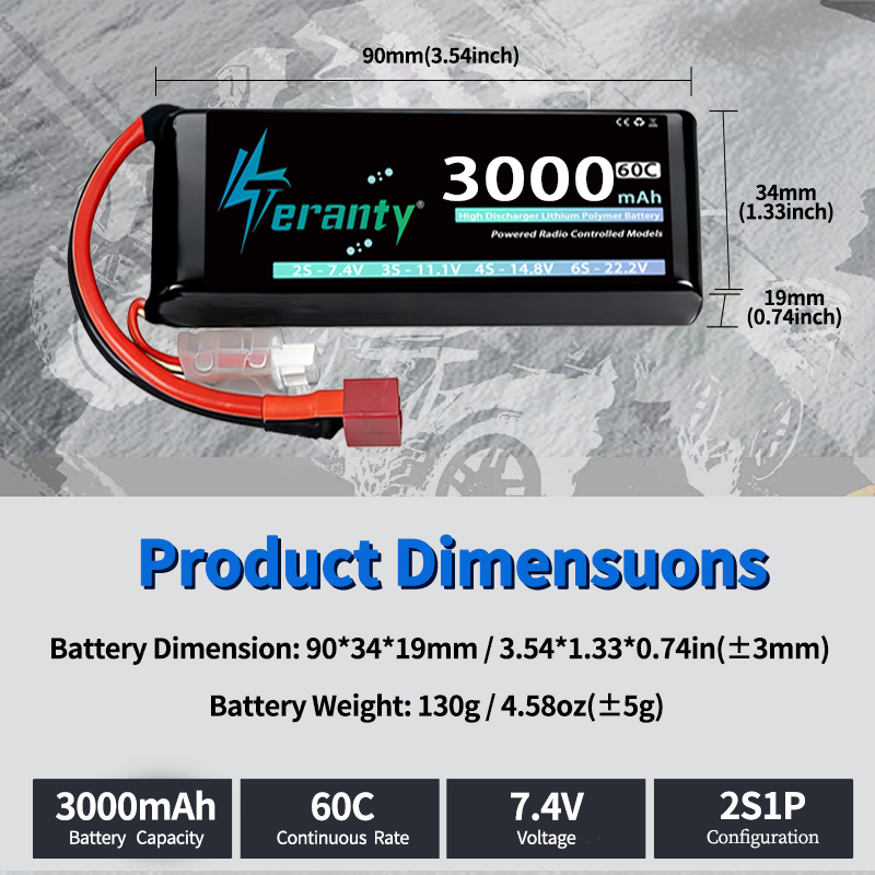 TERANTY 2S 3000mAh Lipo Batter - Drone Gimbal Controller ulasan dan harga